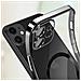 Cover Magsafe Per Iphone 11 Silicone Protezione Fotocamera Bordo Cromato Nero - Foto miniatura 2