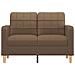 Divano A 2 Posti Marrone 120 Cm In Tessuto - Foto miniatura 3
