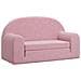 Divano Letto Per Bambini A 2 Posti Rosa In Morbido Peluche - Foto miniatura 2