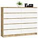 Cassettiera K160, 10 cassetti, 160x40x121 cm, Colore Quercia Artisan e Bianco - Foto miniatura 1