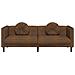 Divano a 3 Posti con Cuscini Marrone in Similpelle Scamosciata - Foto miniatura 3