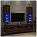 Mobili TV con Luci LED 2 pz Rovere Artigianale 30,5x30x102 cm - Foto miniatura 6