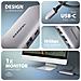 HMC-6G2L replicatore di porte e docking station per laptop Cablato USB 3.2 Gen 2 (3.1 Gen 2) Type-C Alluminio - Foto miniatura 2