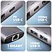 HMC-6G2L replicatore di porte e docking station per laptop Cablato USB 3.2 Gen 2 (3.1 Gen 2) Type-C Alluminio - Foto miniatura 6