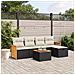 Set Divano Da Giardino 6 Pz Con Cuscini Nero In Polyrattan - Foto miniatura 1