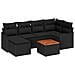 Set di Divani da Giardino  a 7 Pezzi con Cuscini Nero Polirattan Acacia, Divano da Giardino a 2 Posti  con Cuscini Nero Polirattan - Foto miniatura 1