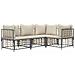 Set Divani da Giardino 4 pz con Cuscini Antracite in Polyrattan - Foto miniatura 3