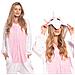 Pigiama Da Donna Tuta Kigurumi Onesie Unicorno Rosa Chiaro 145-155 Cm S - Foto miniatura 1