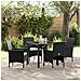 Set da Pranzo per Giardino con cuscino 5 pcs Nero Poly Rattan - Foto miniatura 2
