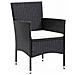 Set da Pranzo per Giardino con cuscino 5 pcs Nero Poly Rattan - Foto miniatura 6