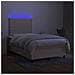 Letto a Molle con Materasso e LED Crema 120x190 cm in Tessuto - Foto miniatura 4