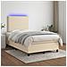 Letto a Molle con Materasso e LED Crema 120x190 cm in Tessuto - Foto miniatura 5
