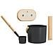 Set di Accessori per Sauna 4 pcs Nero - Foto miniatura 5