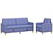 Set di Divani con Storage 2 pcs Blu jeans Poliestere - Foto miniatura 1