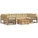 Set di divani da esterno 7 pcs Bianco e Beige Poliestere - Foto miniatura 1