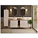 Mobile sottolavabo, Beige e marrone, 140 cm, Cassetti con chiusura ammortizzata, Ripiano con superficie di appoggio - Foto miniatura 4