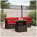 Set Divani da Giardino 5 pz con Cuscini Marrone in Polyrattan - Foto miniatura 2