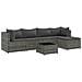 Set Divani da Giardino 6 pz con Cuscini in Polyrattan Grigio - Foto miniatura 1
