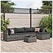 Set Divani da Giardino 6 pz con Cuscini in Polyrattan Grigio - Foto miniatura 2