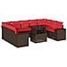 Set Divani da Giardino 10 pz con Cuscini Marrone in Polyrattan - Foto miniatura 1