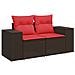 Set Divani da Giardino 10 pz con Cuscini Marrone in Polyrattan - Foto miniatura 4