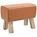 panca 60 x 30 x 45 cm Pelle Vera Marrone - Foto miniatura 1