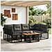 Set Divano da Giardino 7 pz Nero e Grigio scuro polyrattan - Foto miniatura 5