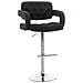 Sgabello Design Dublin In Tessuto - Sgabello Bar Girevole E Regolabile In Altezza 65-85 CM - Sgabello Alto Con Schienale E Braccioli Nero - Foto miniatura 1