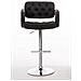 Sgabello Design Dublin In Tessuto - Sgabello Bar Girevole E Regolabile In Altezza 65-85 CM - Sgabello Alto Con Schienale E Braccioli Nero - Foto miniatura 2