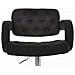 Sgabello Design Dublin In Tessuto - Sgabello Bar Girevole E Regolabile In Altezza 65-85 CM - Sgabello Alto Con Schienale E Braccioli Nero - Foto miniatura 3