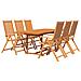 Set Mobili Da Pranzo Da Giardino 7 Pz Legno Massello Di Acacia - Foto miniatura 5