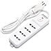 Aigostar Multipresa A 4 E 7 Vie Con Interruttore 10a 1,5m 3g1.0mm² Bianca E Grigia - 4 Posti - Foto miniatura 1