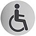 Cartello Adesivo In Alluminio, Disco Segnaletico Ø 80mm Disabili - Thirard - Foto miniatura 1