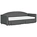 Divano Letto Estraibile Cassetti Grigio Scuro 80x200cm Tessuto - Foto miniatura 4
