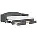 Divano Letto Estraibile Cassetti Grigio Scuro 80x200cm Tessuto - Foto miniatura 1