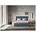 Letto Contenitore Imbottito 140x200 Microfibra Blu Mika - Foto miniatura 3