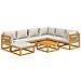 Set Salotto Giardino 8pz Cuscini Grigio Chiaro Legno Massello - Foto miniatura 4