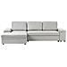 Divano Letto Angolare 3 Posti Hrisey Lino Sintetico Grigio Chiaro Con Contenitore Lato Destro - Foto miniatura 2