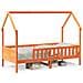 Giroletto Casetta Bambini Marrone Cera 90x200 Cm Massello Pino - Foto miniatura 2