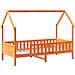 Giroletto Casetta Bambini Marrone Cera 90x200 Cm Massello Pino - Foto miniatura 3