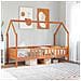 Giroletto Casetta Bambini Marrone Cera 90x200 Cm Massello Pino - Foto miniatura 1