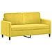 Divano A 2 Posti Con Cuscini Giallo 140 Cm In Velluto - Foto miniatura 3