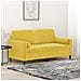 Divano A 2 Posti Con Cuscini Giallo 140 Cm In Velluto - Foto miniatura 8