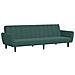 Divano Letto a 2 Posti con Poggiapiedi Verde Scuro in Velluto - Foto miniatura 4