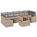 Set da Pranzo da Giardino 8 Pezzi con Cuscini Beige Rattan Acacia - Foto miniatura 1