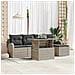 Set di Divani da Giardino di 6 Pezzi con Cuscini Grigio Chiaro Rattan - Foto miniatura 2