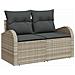 Set di Divani da Giardino di 6 Pezzi con Cuscini Grigio Chiaro Rattan - Foto miniatura 4