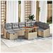 Set Divano da Giardino a 9 Pezzi con Cuscini Rattan Polietilene Beige - Foto miniatura 2
