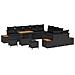Set Divano Giardino 13 Pezzi con Cuscini Nero Polyrattan Acacia, Set Pranzo Giardino 3 Pezzi con Cuscini Nero Polyrattan Acacia - Foto miniatura 1