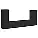 Set mobile TV 4 pcs Nero Legno multistrato - Foto miniatura 1